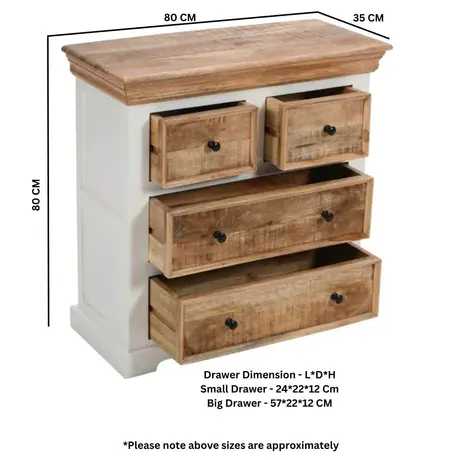 Buy Alfie Solid Mango Wood 4 Chest Of Drawers, 8 from Furnituretta