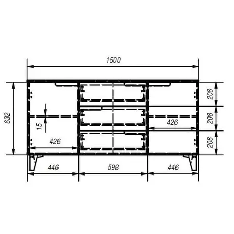 Buy Malton Large Wide 2 Door 3 Drawer Sideboard Cabinet Sonoma Oak Effect, 4 from Furnituretta