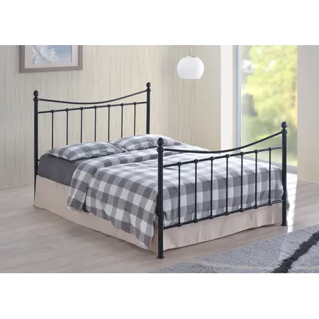 Buy Alderley Metal Double Bed in Black - Perfect for Modern Bedrooms, Colour: Black, Size: 4ft 6/Double, Item Width: 140, 4 from Furnituretta