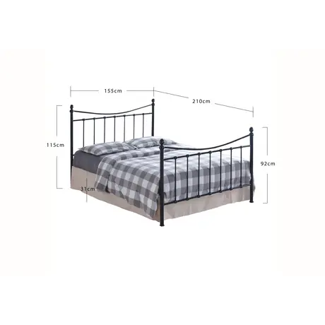 Buy Alderley Metal King Size Bed in Black - Perfect for Modern Bedrooms, Colour: Black, Size: 5ft/King , Item Width: 155, 3 from Furnituretta