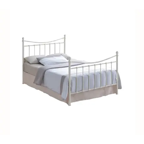 Buy Alderley Metal Small Double Bed in Ivory - Stylish & Durable, Colour: Ivory, Size: 4ft/Small Double, Item Width: 125 from Furnituretta