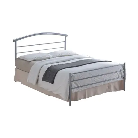 Buy Elegant Brennington Metal Single Bed in Silver - Perfect for Any Room, Colour: Silver, Size: 3ft/Single, Item Width: 99.5 from Furnituretta