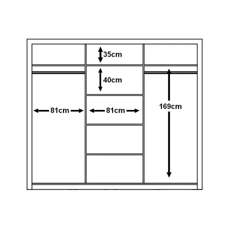 Buy Arti AR-02 Sliding Door Wardrobe Grey Matt 250cm, Colour: Grey Matt, Item Width: 250, 10 from Furnituretta