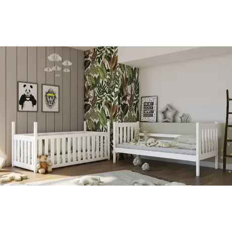 Buy Wooden Bunk Bed Konrad White Matt with Cot Bed, Colour: White Matt, Mattresses: Foam Mattresses, 10 from Furnituretta