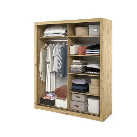 Buy Arti AR-03 Sliding Door Wardrobe Oak Shetland 181cm, Colour: Oak Shetland, Item Width: 181, 8 from Furnituretta