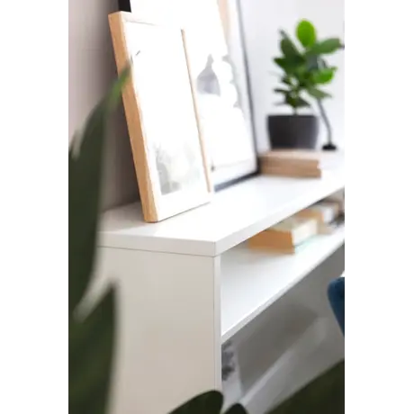 Buy Work Concept Convertible Hidden Desk with Storage White Gloss, Colour: White Gloss, Side: Left, Item Width: 115, 13 from Furnituretta