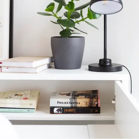 Buy Work Concept Convertible Hidden Desk with Storage White Gloss, Colour: White Gloss, Side: Left, Item Width: 115, 8 from Furnituretta