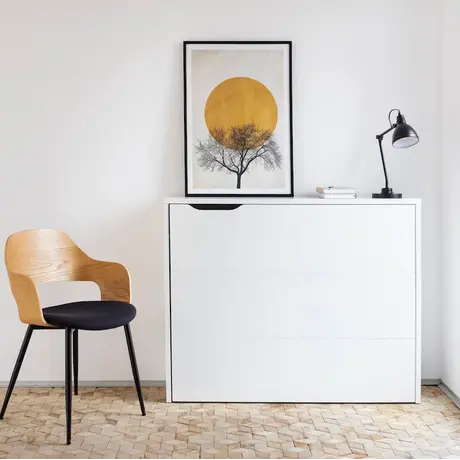 Buy Work Concept Convertible Hidden Desk with Storage White Matt, Colour: White Matt, Side: Right, Item Width: 115, 9 from Furnituretta