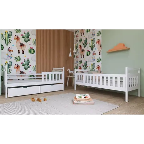 Buy Wooden Bunk Bed Monika with Storage White, Colour: White Matt, Mattresses: Without Mattresses, 6 from Furnituretta