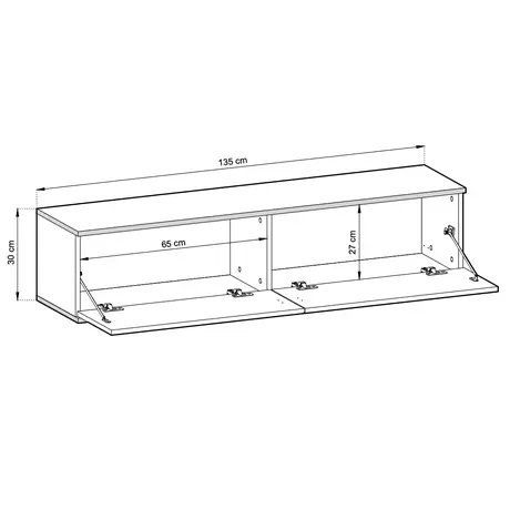 Buy Oro Floating TV Cabinet 135cm White, Colour: White, Item Width: 135, 7 from Furnituretta