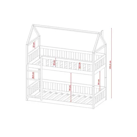 Buy Wooden Bunk Bed Pola Grey, Colour: Grey, Mattress Option: Foam/Bonnell Mattresses, 4 from Furnituretta