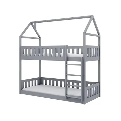 Buy Wooden Bunk Bed Pola Grey, Colour: Grey, Mattress Option: Foam/Bonnell Mattresses, 6 from Furnituretta