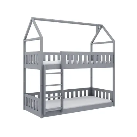 Buy Wooden Bunk Bed Pola Grey, Colour: Grey, Mattress Option: Without Mattresses, 3 from Furnituretta