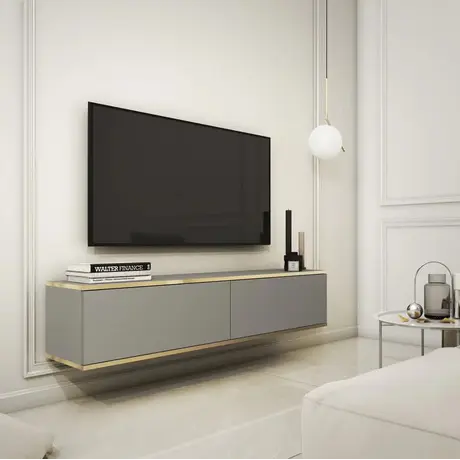 Buy Oro Floating TV Cabinet 135cm Grey, Colour: Grey, Item Width: 135 from Furnituretta