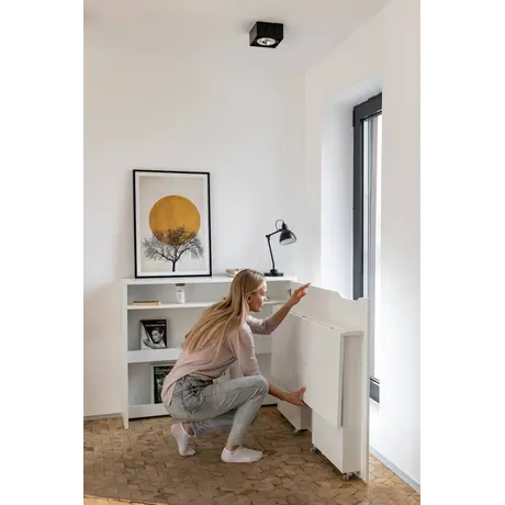 Buy Work Concept Convertible Hidden Desk with Storage White Gloss, Colour: White Gloss, Side: Left, Item Width: 115, 11 from Furnituretta