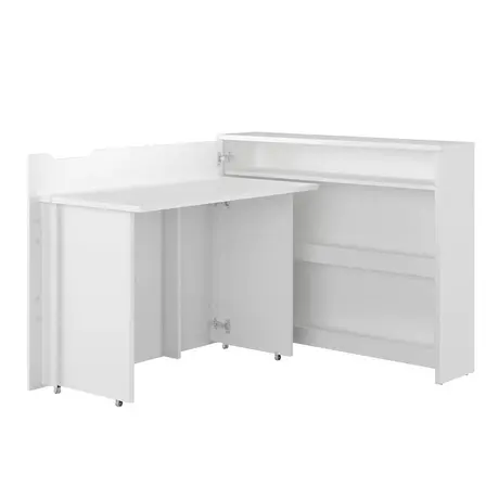 Buy Work Concept Convertible Hidden Desk with Storage White Gloss, Colour: White Gloss, Side: Left, Item Width: 115 from Furnituretta