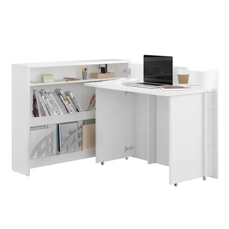 Buy Work Concept Convertible Hidden Desk with Storage White Matt, Colour: White Matt, Side: Left, Item Width: 115, 7 from Furnituretta