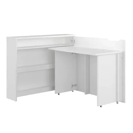 Buy Work Concept Convertible Hidden Desk with Storage White Matt, Colour: White Matt, Side: Right, Item Width: 115 from Furnituretta