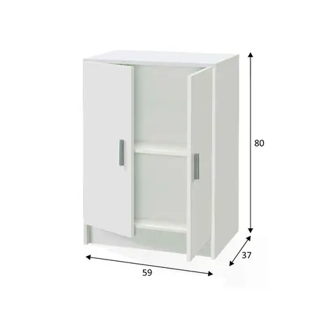 Buy Alford 2 Door White Universal Storage Cupboard, 2 from Furnituretta