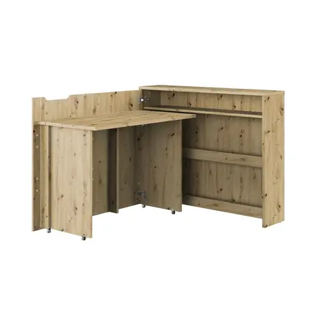 Buy Work Concept Convertible Hidden Desk with Storage Oak Artisan, Colour: Oak Artisan, Side: Left, Item Width: 115 from Furnituretta