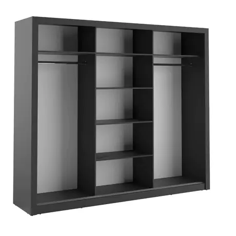 Buy Arti AR-02 Sliding Door Wardrobe Black Matt 250cm, Colour: Black Matt, Item Width: 250, 7 from Furnituretta
