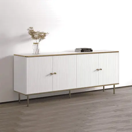 Buy Kelso Sideboard – Elegant 4-Door Storage in White & Gold, Colour: White, 5 from Furnituretta