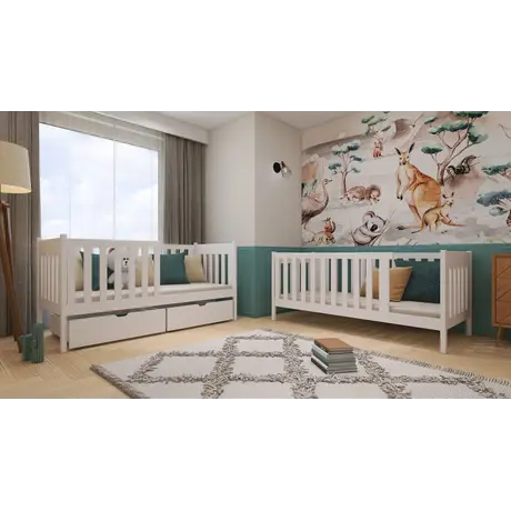 Buy Wooden Bunk Bed David with Storage, Colour: White Matt, Mattresses: Foam Mattresses, 8 from Furnituretta