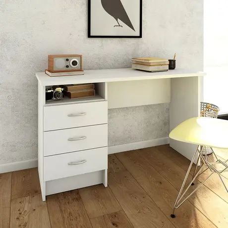 Buy Function Plus Desk – Sleek 3-Drawer Workspace in White, 5 from Furnituretta