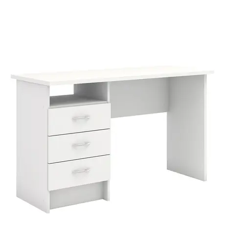 Buy Function Plus Desk – Sleek 3-Drawer Workspace in White from Furnituretta
