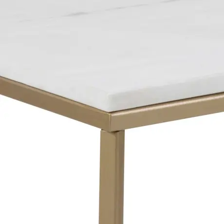 Buy Alisma Coffee Table – White Marble Top with Metal Frame, 5 from Furnituretta