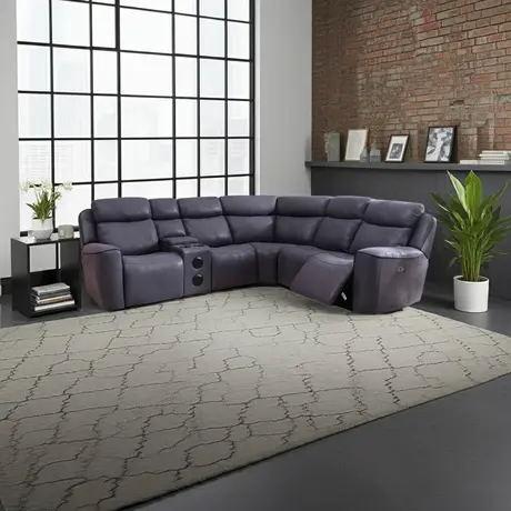 Buy Techno Corner Sofa – 3 Power Recliners in Grey, 6 from Furnituretta