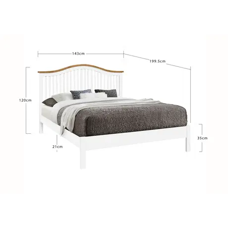 Buy Chester White Double Bed Frame - Perfect for Modern Bedrooms, Colour: White, Size: 4ft 6/Double, Item Width: 143, 3 from Furnituretta