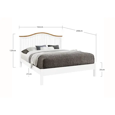 Buy Chester Oak King Size Wooden Bed Frame (5ft), Colour: Oak, Bed Size: King (5ft), Item Width: 162, 2 from Furnituretta