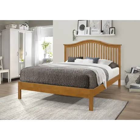 Buy Chester Oak King Size Wooden Bed Frame (5ft), Colour: Oak, Bed Size: King (5ft), Item Width: 162, 3 from Furnituretta
