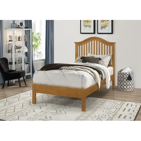 Buy Chester Oak Single Wooden Bed Frame (3ft), Colour: Oak, Bed Size: Single (3ft), Item Width: 98, 3 from Furnituretta