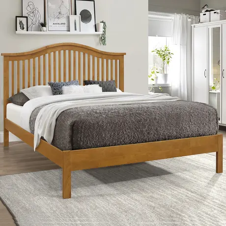 Buy Chester Oak King Size Wooden Bed Frame (5ft), Colour: Oak, Bed Size: King (5ft), Item Width: 162 from Furnituretta