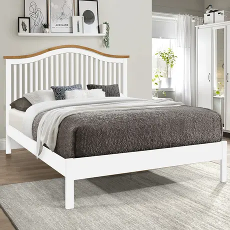 Buy Chester White King Size Bed Frame - Perfect for Modern Bedrooms, Colour: White, Size: 5ft/King , Item Width: 162 from Furnituretta