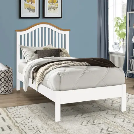 Buy Chester White Single Bed Frame - Perfect for Modern Bedrooms, Colour: White, Size: 3ft/Single, Item Width: 98 from Furnituretta