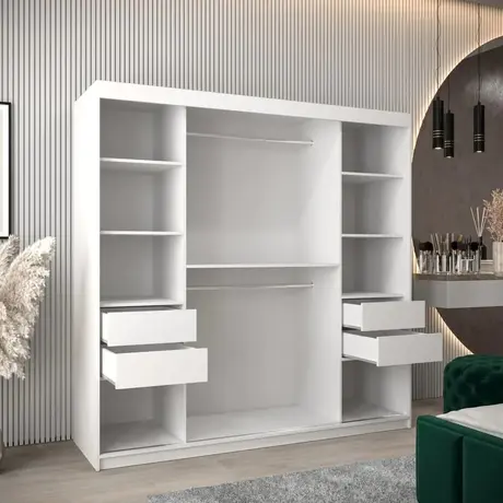 Buy Elypse Sliding Door Wardrobe White 200cm, Colour: White, Item Width: 200, 5 from Furnituretta