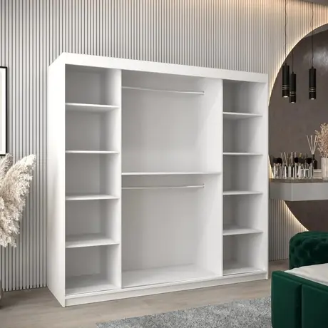 Buy Verona 04 Sliding Door Wardrobe White 200cm, Colour: White, Item Width: 200, 5 from Furnituretta