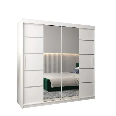 Buy Verona 04 Sliding Door Wardrobe White 200cm, Colour: White, Item Width: 200, 6 from Furnituretta