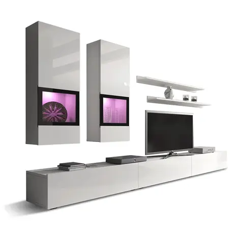 Buy Baros 10 Entertainment TV Unit White Gloss, Colour: White Gloss, Item Width: 270, 4 from Furnituretta