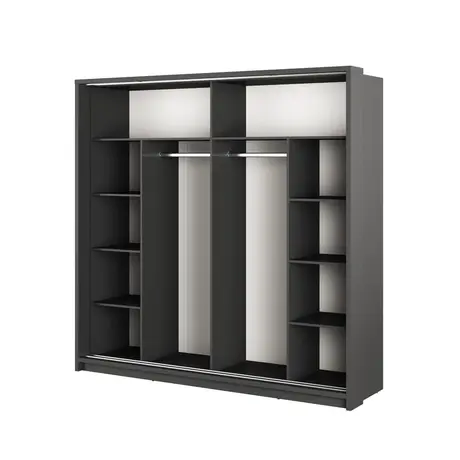 Buy Arti AR-14 Sliding Door Wardrobe Black Matt 220cm, Colour: Black Matt, Item Width: 220, 5 from Furnituretta