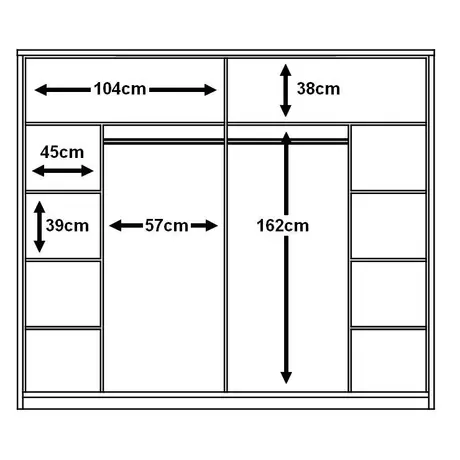 Buy Arti AR-14 Sliding Door Wardrobe Black Matt 220cm, Colour: Black Matt, Item Width: 220, 7 from Furnituretta