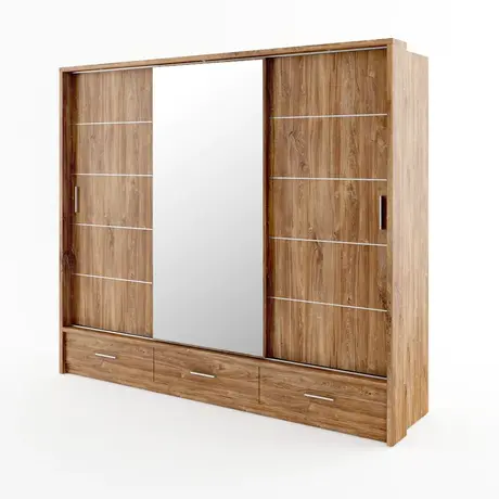 Buy Arti AR-01 Sliding Door Wardrobe Oak Shetland 250cm, Colour: Oak Shetland, Item Width: 250, 6 from Furnituretta