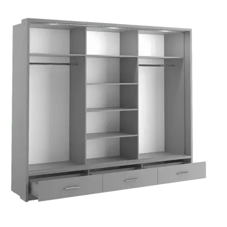 Buy Arti AR-01 Sliding Door Wardrobe Grey Matt 250cm, Colour: Grey Matt, Item Width: 250, 6 from Furnituretta