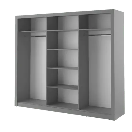 Buy Idea ID-01 Sliding Door Wardrobe Grey Matt 250cm, Colour: Grey Matt, Item Width: 250, 4 from Furnituretta