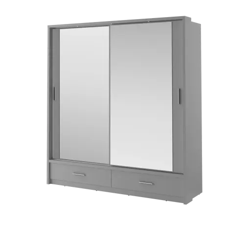 Buy Arti 24 - 2 Sliding Door Wardrobe Grey Matt 200cm, Colour: Grey Matt, Item Width: 200, 4 from Furnituretta