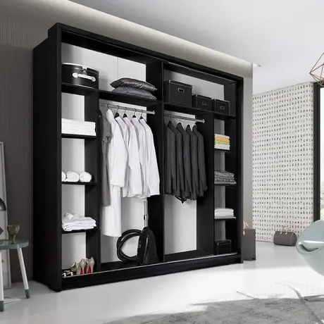 Buy Arti AR-14 Sliding Door Wardrobe Black Matt 220cm, Colour: Black Matt, Item Width: 220, 3 from Furnituretta