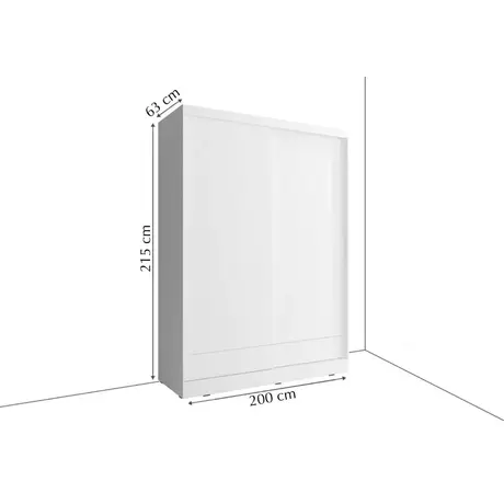 Buy Arti 24 - 2 Sliding Door Wardrobe Grey Matt 200cm, Colour: Grey Matt, Item Width: 200, 7 from Furnituretta